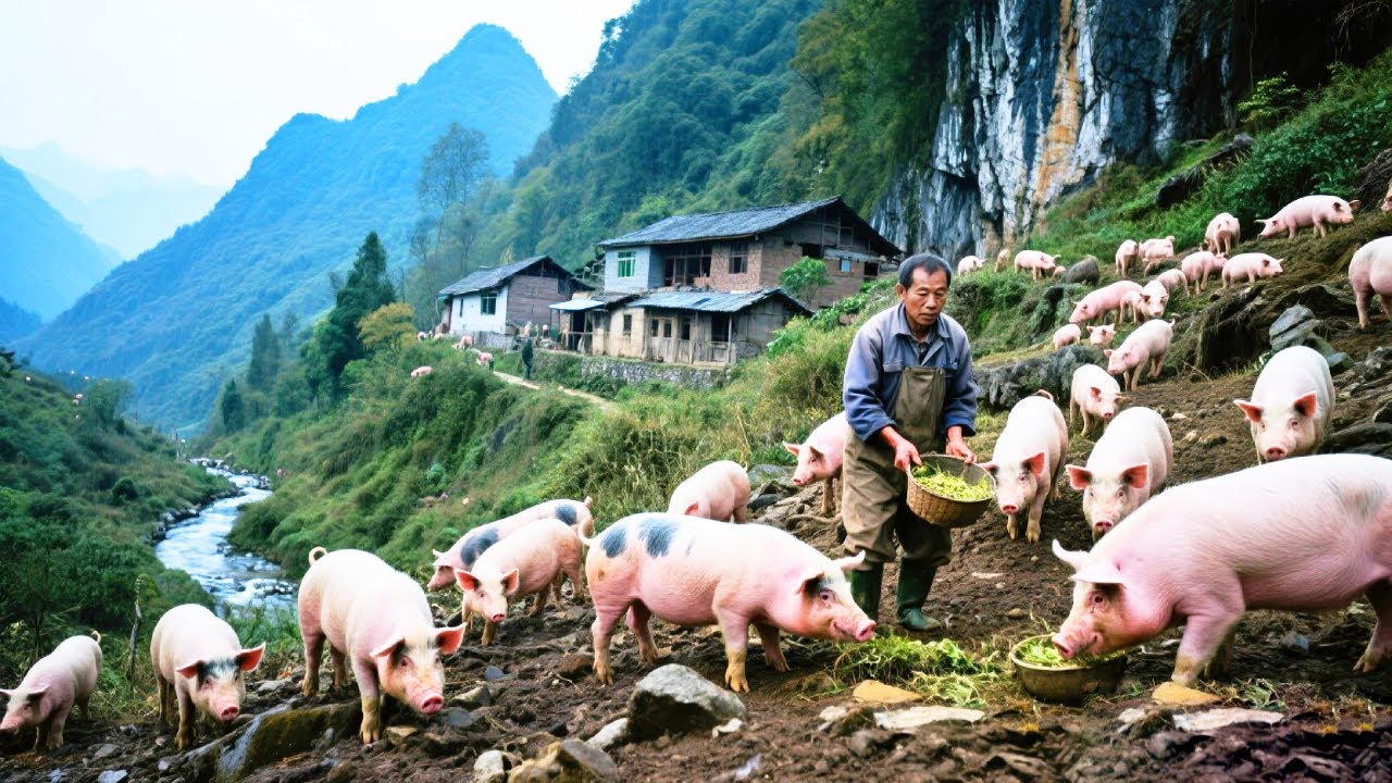 探访贵州深山里的养殖奇人，在大山之巅喂养跑山猪，靠山吃山的完美典范！【乡村阿泰】