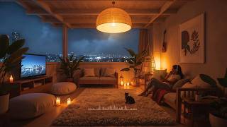 Tokyo Night Vibes  Cozy Balcony U0026 Calm Lofi Guitar japan Mood