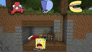 Minecraft Speedrunner VS Alphabet Lore - SpongeBob Animation