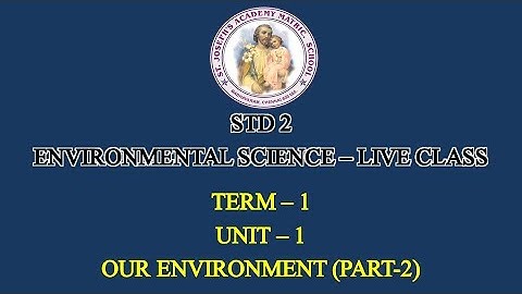 ENVIRONMENTAL SCIENCE STD 2 | OUR ENVIRONMENT (PART-2) | UNIT - 1 | TERM - 1 | 02/07/21