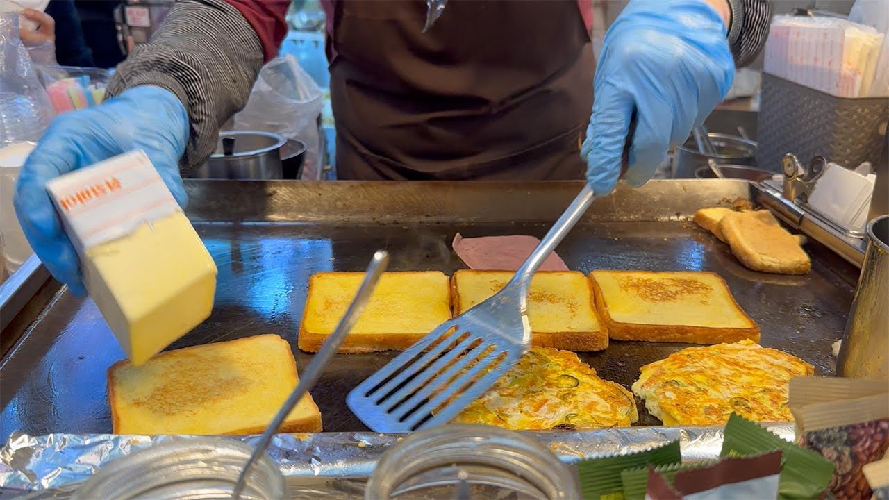 HAM CHEESE EGG TOAST KOREAN STREET FOOD YouTube