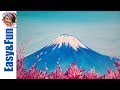 Simple Painting in acrylic Mt Fuji Cherry Blossom 🗻🌸 Live streaming | TheArtSherpa