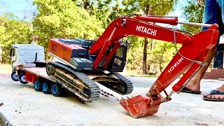 STUNNING RC TRUCK EXCAVATOR TRANSPORT COMPILATION! HITACHI!