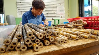 The process of making traditional Korean wind instruments called Danso (short bamboo flute)