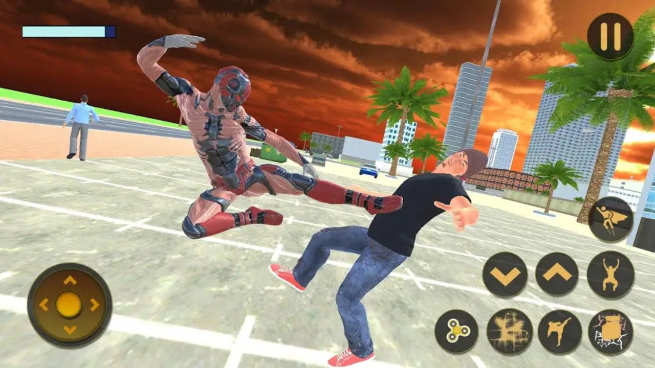 Superhero Captain Robot Flying Newyork City War Android Gameplay