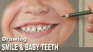 Pastel Portrait Tutorial ~ How to draw a child&#39;s smile with baby teeth using Pastel Pencils.