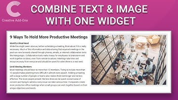 How to combine Text and Image easily with Creative Addons for Elementor