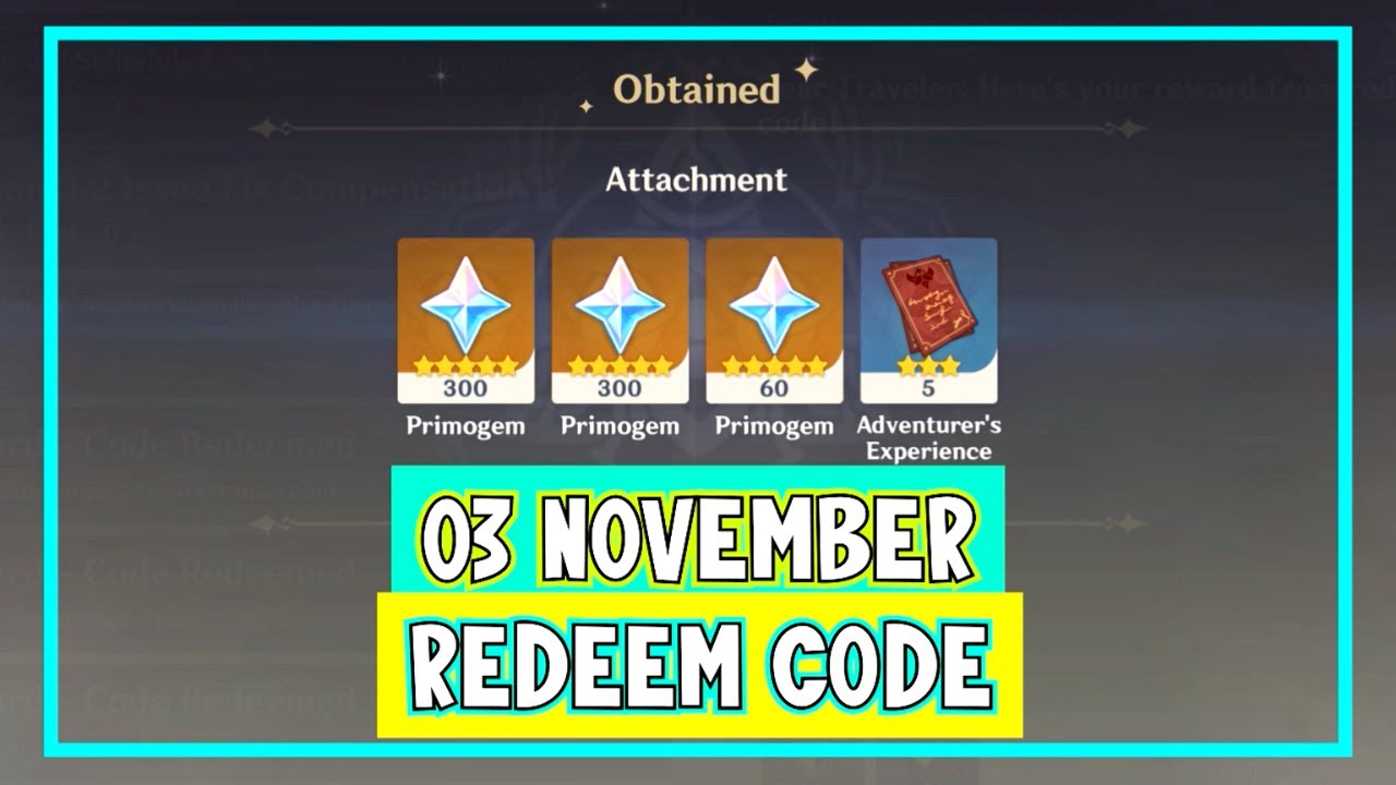 Genshin Impact November 2022 redeem codes: Release date, time, and rewards