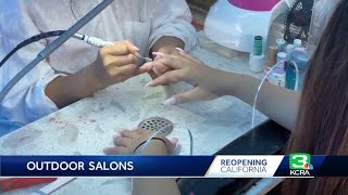 CA hair, nail salons try out providing services outside