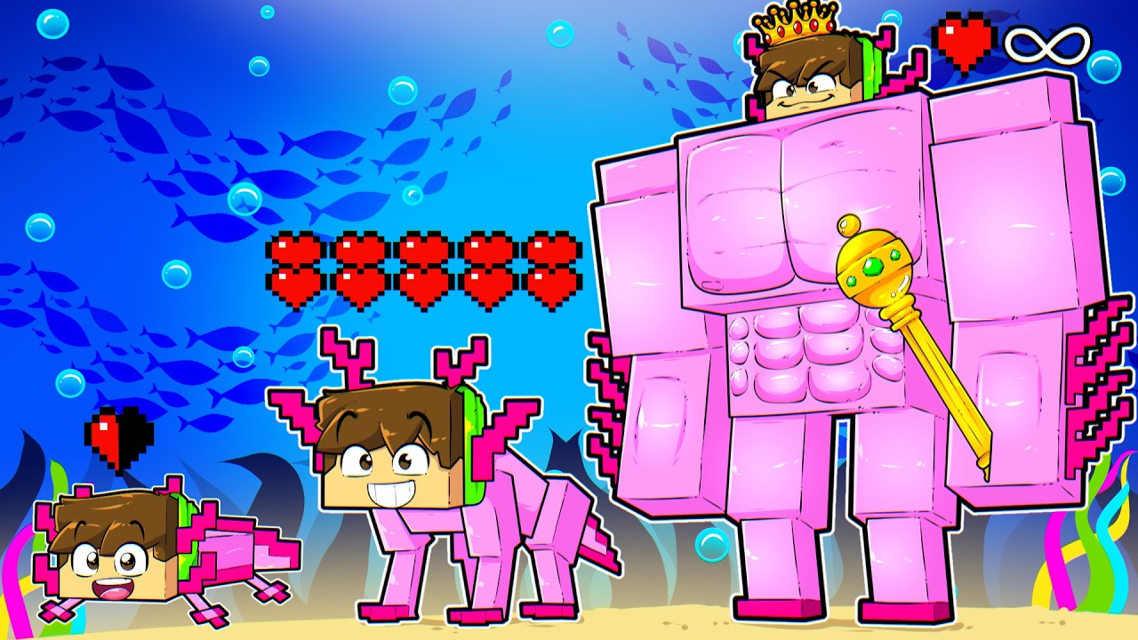 ЖИЗНЬ АКСОЛОТЛЯ в Minecraft