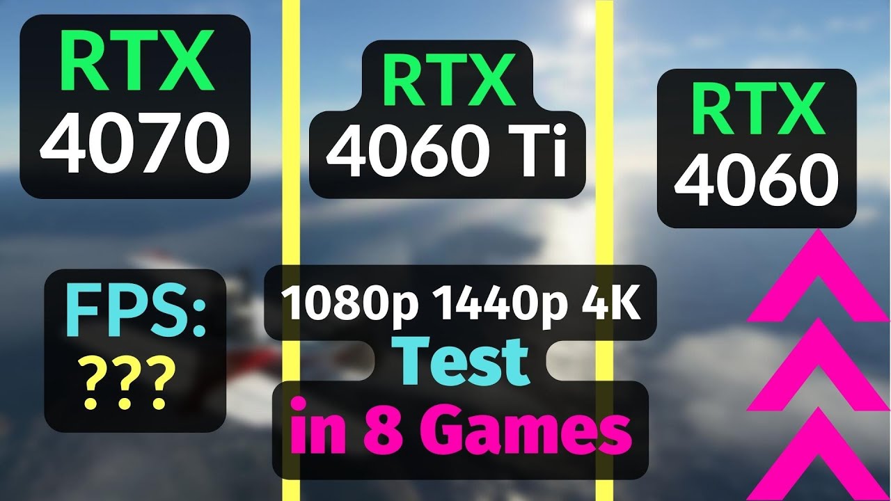 RTX 4070 vs RTX 4060 Ti vs RTX 4060 in 8 GAMES / 1080p 1440p 4K