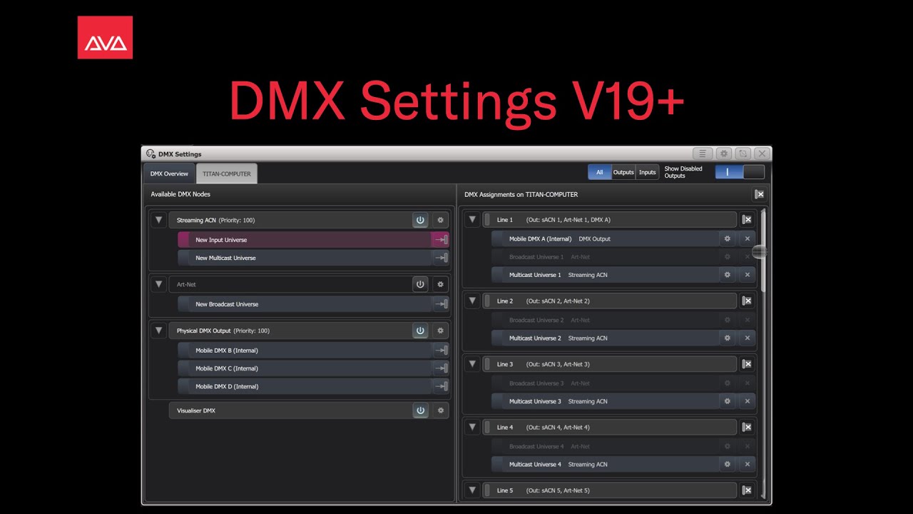 Dmx Settings V19+ - YouTube