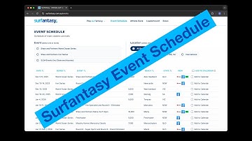 Surfantasy Event Schedule Page