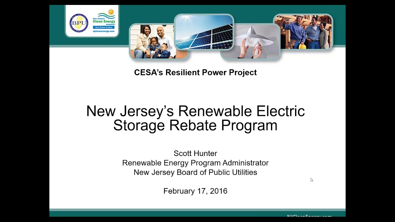 New Jersey Residential Energy Storage Rebates