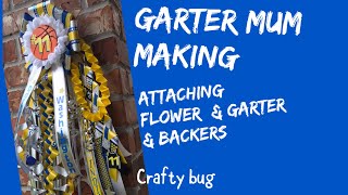 Homecoming Garter mum Tutorial Securing Flower garter backers how to make homecoming garter mum