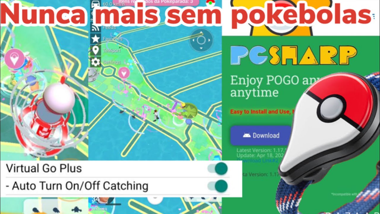 Nova função do pgsharp / nunca mais ficará sem pokebolas POKEMON GO ...