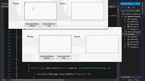 Inter Process Communication using memory mapped files and event viewer