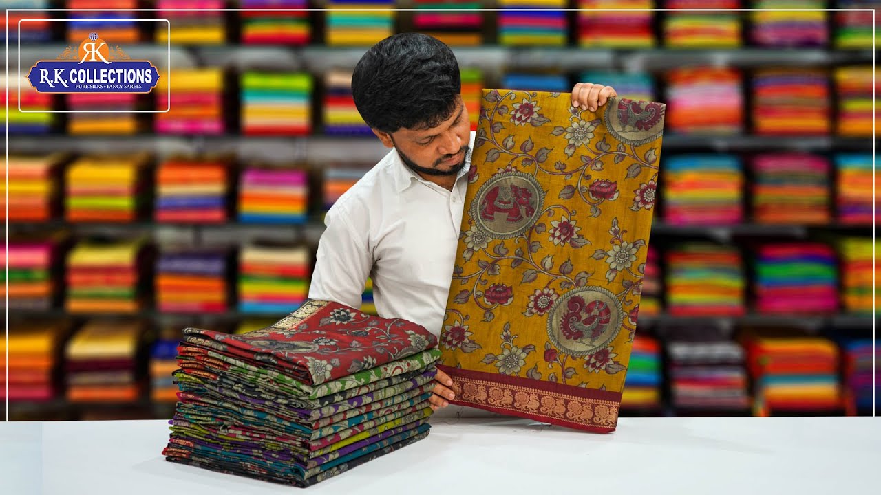Сари из хлопка и шелка Каламкари на каждый день I Оптовый магазин I @Rkcollectionsarees