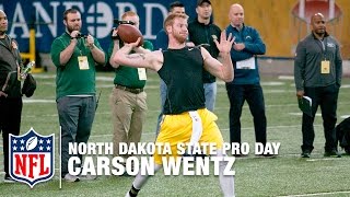 Nfl media's mike mayock weighs in on carson wentz, saying this is one
of the most amazing quarterback pro day he's ever seen.