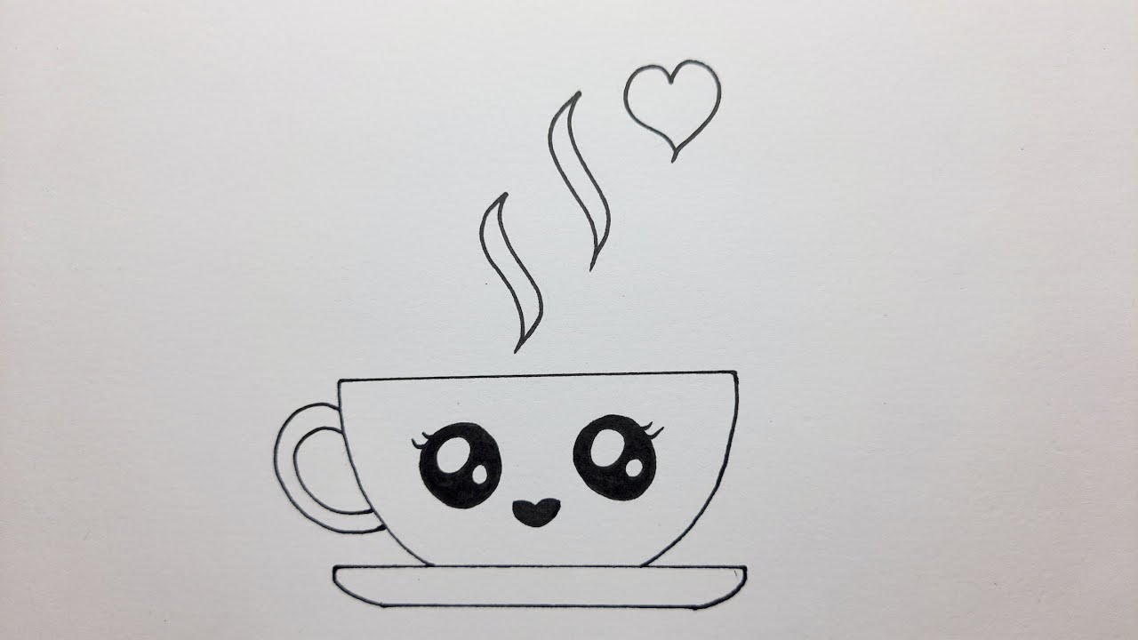 dessin facile | comment dessiner une tasse de café facile | dessin