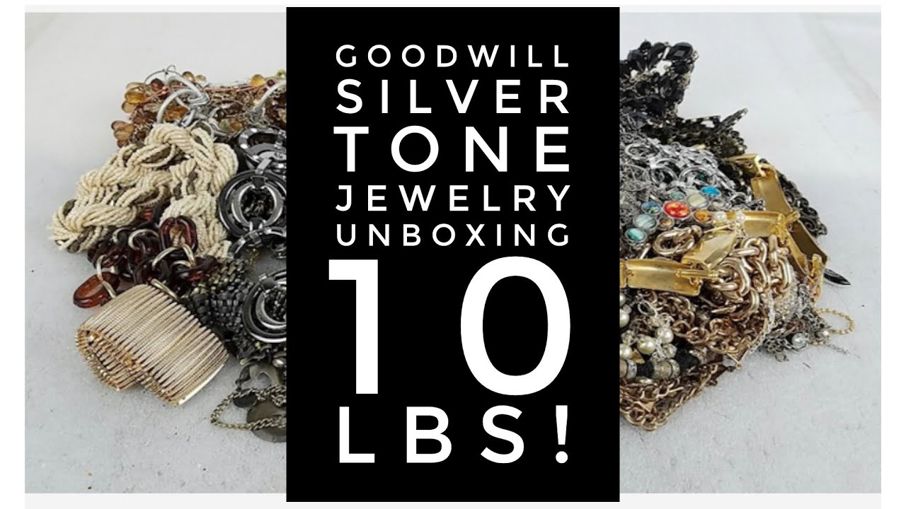 Goodwill Silvertone Jewelry Lot Unboxing 10lbs! YouTube