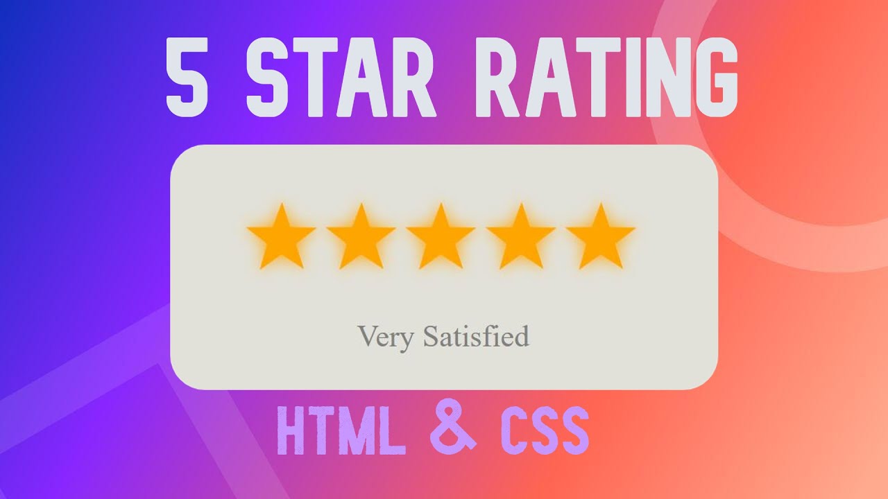 5 Star Rating Using HTML & CSS - YouTube