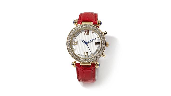 Real Collectibles by Adrienne Gold Dial Watch with Red-Brown Croc Strap Capolavoro Red Crocodile Leather Strap For Audemars Piguet  main image 4