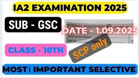 10th Class IA 2 question paper||Science question|| Scp selective question||IA2 2025.