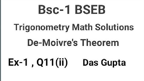 BSC-1| TrigonometryDe-Moiver