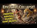Epic Cave Collapse! Primitive Survival Against Giant Beasts | Stone Age Technology Survival