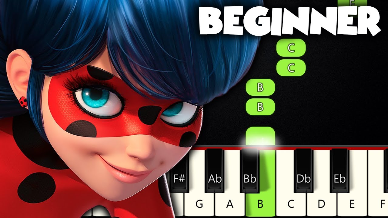 Miraculous Ladybug Theme  BEGINNER PIANO TUTORIAL  SHEET MUSIC by Betacustic