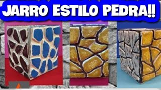 JARRO ESTILO PEDRA, FEITO COM PAPELÃO