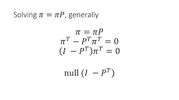 How to find the stationary distribution of a DTMC using the transition matrix (example: PageRank)