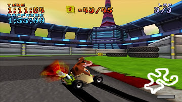 Crash Team Racing 100% Part 59 - Slide Coliseum (Relic) (No commentary)