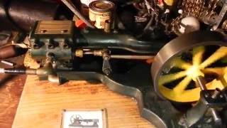 The sticky Stuart #9 steam engine with governor added +Sipps, in need of repair and restoration.