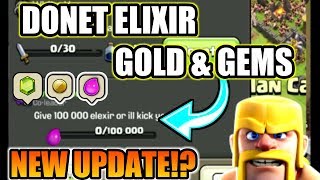 NEW UPDATE?; DONATE ELIXIR GOLD & GEMS TO YOUR CLANMATES - 3 NEW UPDATE CONCEPT screenshot 3