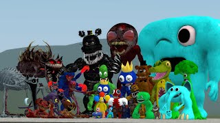 ALL POPPY PLAYTIME CHAPTER 3 VS GARTEN BAN BAN VS RAINBOW FRIENDS VS FANF in Garry's Mod!