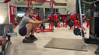 Heels Elevated Cable Biceps Curl (Deep Squat)