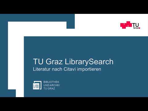 TU Graz LibrarySearch | Literatur nach Citavi importieren