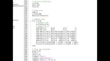 Runge-Kutta solution to a System of ODEs