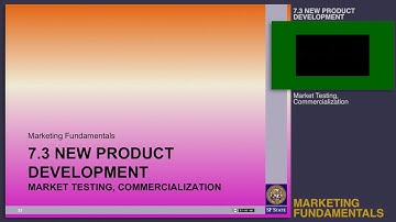 Topic 7.3 New product development - Market testing, commercialization