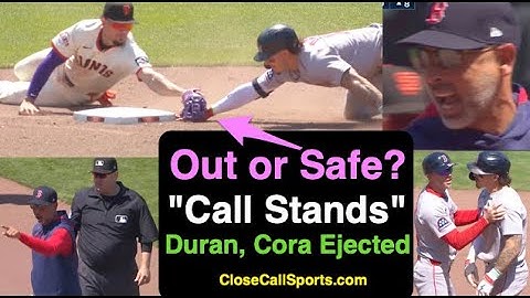 E82-3 - Jarren Duran Ejected w Alex Cora as Replay Review "Call Stands" Doug Eddings' Out @ 2nd Base