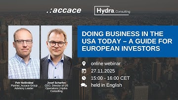 Webinar: Doing business in the USA today - A guide for EU investors | Accace   & Hydra Consulting
