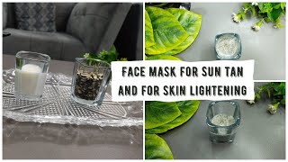 Face Mask for Sun tan| for Skin lightening & Brightening| for even tone skin| Anti-ageing | 3 ing