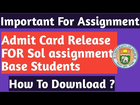 SOL ADMIT CARD RELEASE 2020 || SOL HALL TICKET 2020 ||HOW TO DOWNLOAD SOL ADMIT CARD 2020