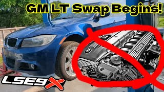 Lse9x E90 Bmw Engine Swap N52 Removal Process  Gm Lt Series Kickoff