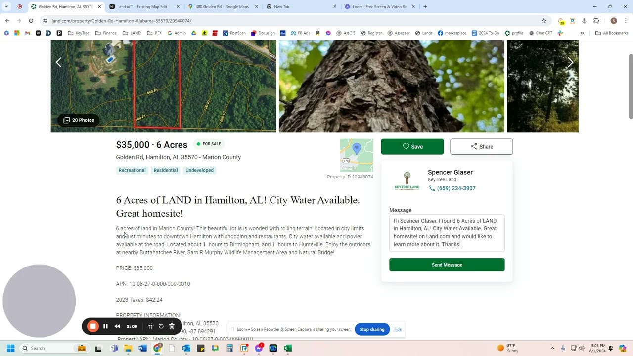 Six Acres of Land for Sale in Hamilton, Alabama  - Golden Road