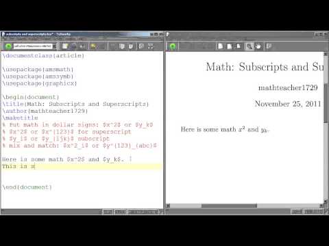 LaTeX Tutorial 04 Subscripts and Superscripts