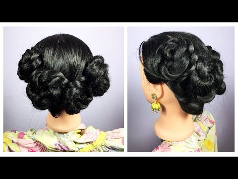 Party Hairstyle 2018 For Young Girls | Braid Bun Combo HairStyle