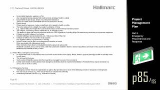 Hallmarc Project Management Plan Part 3 Emergency Preparedness and Response